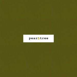 May include: A solid green background with the text "peartree" in white.