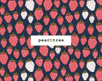 Queen Of Berries - Evening Blue Fabric by Cotton + Steel Fabrics | Cotton + Steel Under The Apple Tree Collection | Cotton and Steel Fabric