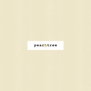 May include: A simple, off-white background with the text "peartree" in black font.