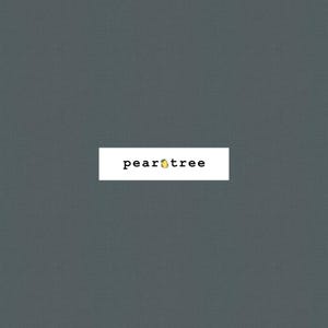 May include: A solid dark blue background with the text "peartree" in white.