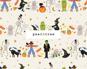 Halloween Parade - Cream Metallic Fabric by Rifle Paper Co Fabrics | Rifle Paper Co Halloween Collection | Rifle Paper Fabric | RP1300-CR1M