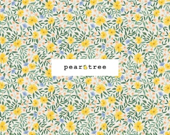 Daisy Fields - Cream Metallic by Rifle Paper Co Fabrics | Rifle Paper Co Bramble Collection | Rifle Paper Fabric | RP905-CR1M