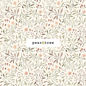Flora Cream by Dear Stella Fabrics | Dear Stella Little Fawn and Friends Collection | Dear Stella Fabric | STELLA-DNS1910