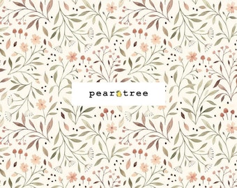 Flora Cream by Dear Stella Fabrics | Dear Stella Little Fawn and Friends Collection | Dear Stella Fabric | STELLA-DNS1910