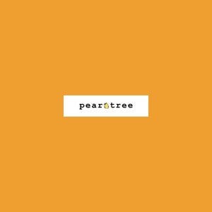 May include: The Pear Tree logo on an orange background. The logo features the words "pear tree" in a black, sans-serif font, with a small pear icon replacing the "a" in "pear". The pear icon is yellow and green.