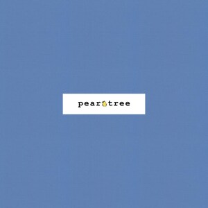 May include: A solid blue background with the text "peartree" in white lettering.