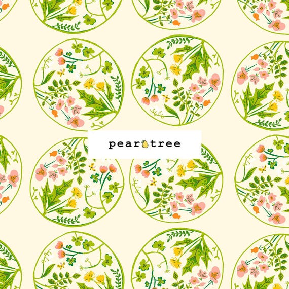Cream Floral Wreaths | Windham Fabrics | Studio Edit | 40928D-5