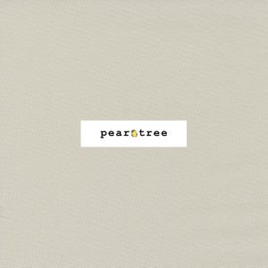 May include: A simple, off-white background with the text "pearttree" in black font.