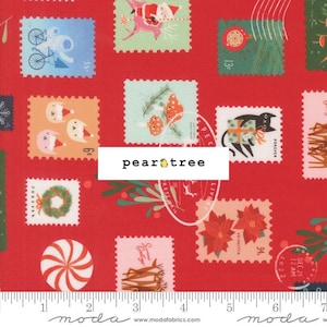 Christmas Red - Christmas Stamps by Moda Fabrics | Moda Tiny Christmas Collection | Moda Fabric | 37132-12