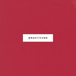May include: Solid red fabric swatch with the text "pearttree" in white.
