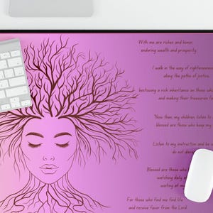 Lady Proverbs Desk Mat: Scripture Decor, Christian Workspace Art, office, school, inspirational