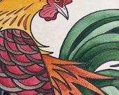 Bantam Rooster, original watercolor