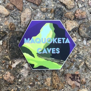 Maquoketa Caves State Park Hexagon Sticker | Travel Sticker Collection | Hiking Stickers | RV life stickers