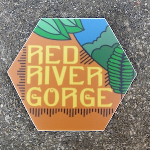Red River Gorge Kentucky Hexagon Sticker | 2 Sizes Available | Hiking, Travel, and Climbing Stickers |