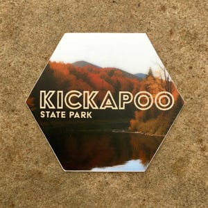 Kickapoo State Park, Travel Gifts, Illinois State Parks Souvenir, Hiking gifts, RV stickers, Kickapoo State Park sticker