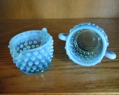 Fenton Opalescent Blue Sugar Creamer