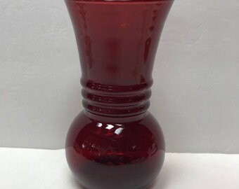 Ruby Red Vase | Etsy