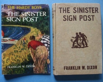 Hardy Boys Mystery #15 The Sinister Sign Post  -   Vintage Dust Jacket c. 1960s