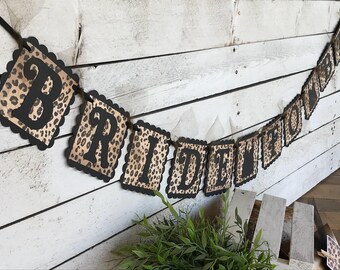 Leopard Print Happy Birthday Banner Black And Leopard Print Etsy