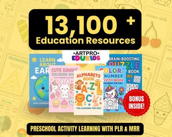 13,100+ Educational Kids Resources | Learning Bundle | PLR & MRR Digital Product | Classroom Activities