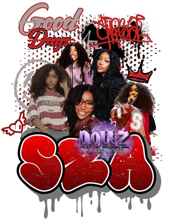 SZA Red Shirt Design PNG | Digital File