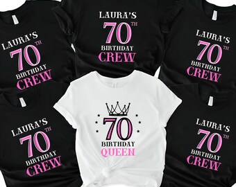70th Birthday Shirt for Women: Birthday Party Crew Tee