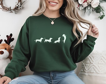 Cotton Dachshund Sweatshirt: Wiener Dog Shirt, Gift for Dachshund Mom
