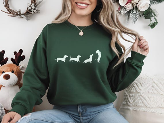 Cotton Dachshund Sweatshirt: Wiener Dog Shirt, Gift for Dachshund Mom