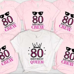80th Birthday Gift, 80th And Fabulous T-Shirt, 80th Birthday Crew Shirt for Women, Birthday Family Shirts, Birthday Group T Shirts