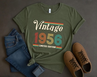 70th Birthday Gift for Men: Cotton Vintage 1956 Shirt
