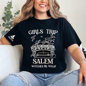 Girls Trip Salem Sweatshirt, Custom Retro Halloween Witch T Shirt, Halloween Witch Sweatshirt, Salem Massachusetts, Salem Witch Costume Tee
