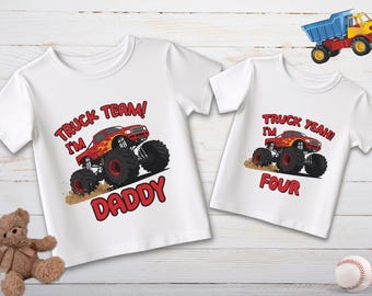 Custom Monster Truck Birthday Shirt: Family Pit Crew Team Tee