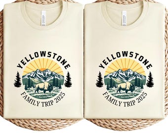 Camisetas personalizadas para viajes familiares a Yellowstone: camisetas de vacaciones personalizadas a juego