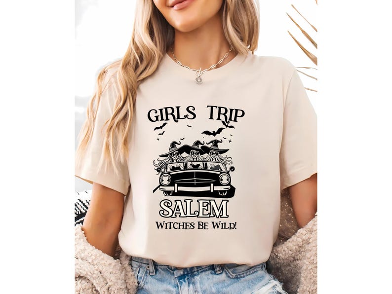 Girls Trip Salem Sweatshirt, Custom Retro Halloween Witch T Shirt, Halloween Witch Sweatshirt, Salem Massachusetts, Salem Witch Costume Tee