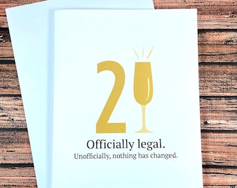 21st Birthday Card, funny, officially legal, beer, alcohol, for son or daughter