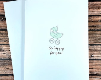 New Baby Card, So Happy for You, Welcome Little One, Congratulations, gender neutral