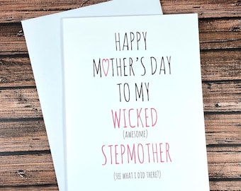 Happy Mother's Day card to stepmom, wicked stepmother, funny greeting card