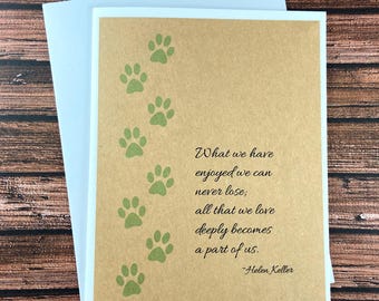 Pet Sympathy card, all that we love deeply, dog, cat, bereavement, rainbow bridge, pet loss, 4 pack