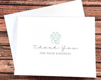 Vet thank you card, veterinarian, thanks for your kindness, from dog cat, veterinary clinic, animal doctor, vet appreciation gift