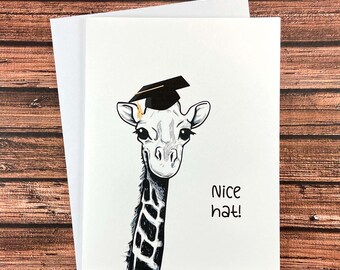 Funny Giraffe Graduation Card: Nice Hat, Congratulations, Class of 2026