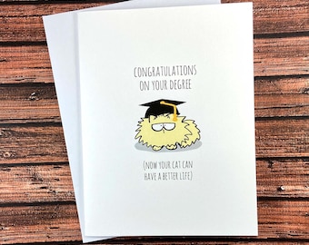 Cat Graduation Card, Funny, Congratulations, cat can have a better life, class of 2026