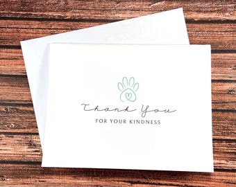 Vet thank you card, veterinarian, thanks for your kindness, from dog cat, veterinary clinic, animal doctor, vet appreciation gift