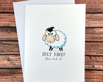 Funny Graduation Card, holy sheep you did it, congratulations, class of 2026, holy shit, gift for grad
