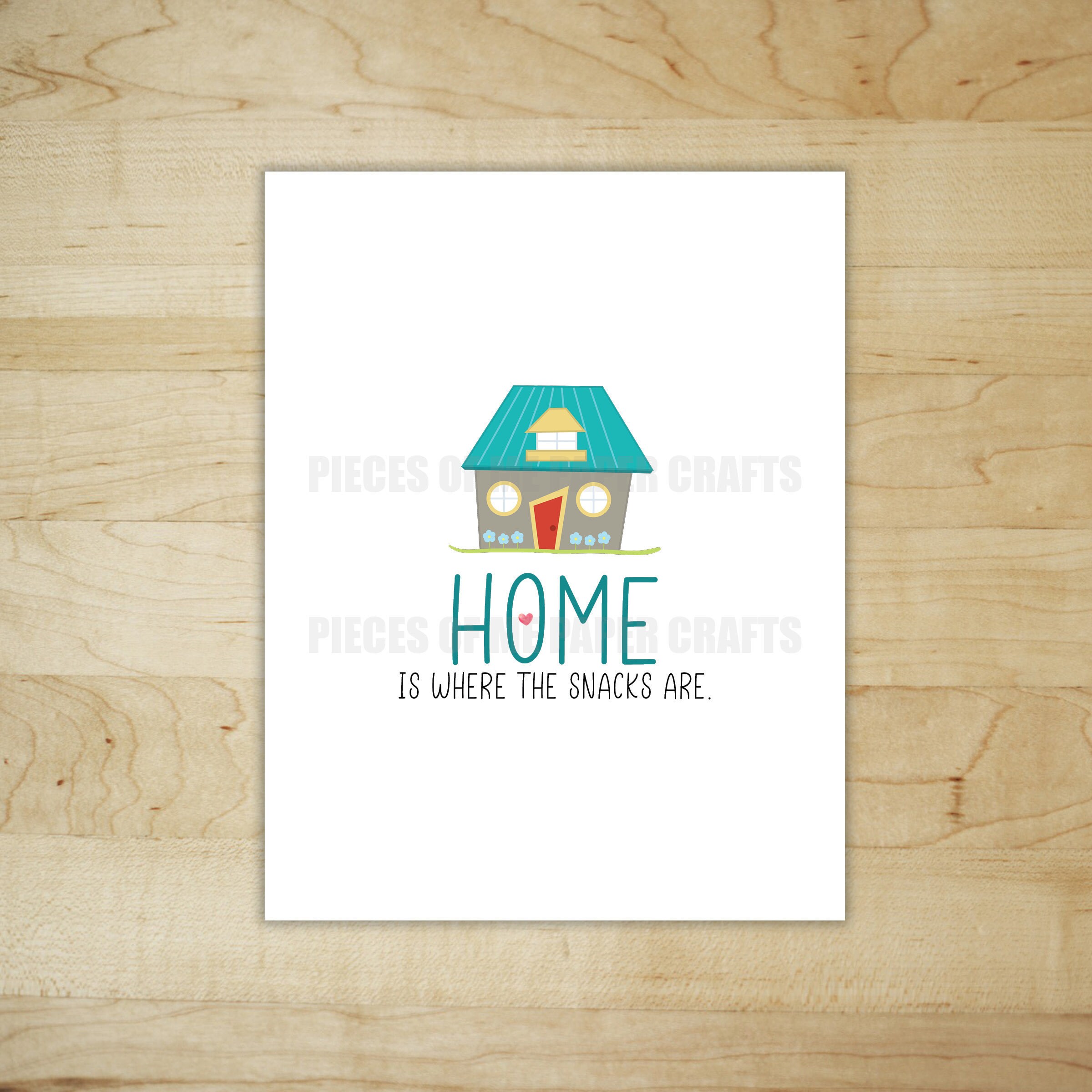 Stay Home Card Home is Where the Snacks Are Funny New Home - Etsy