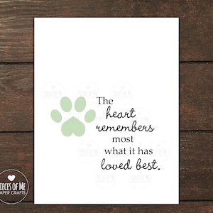 Pet Sympathy Card, Heart Remembers, Loss of Pet, Dog Sympathy, Cat Sympathy, Pet Condolence, Veterinarian, Sorry for your Loss fur baby, set
