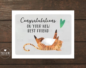New Cat Card, Congratulations on Your New Best Friend, New Kitten Kitty, Fur Baby, New Pet, Furry Friend, Congrats, cat adoption, pet rescue