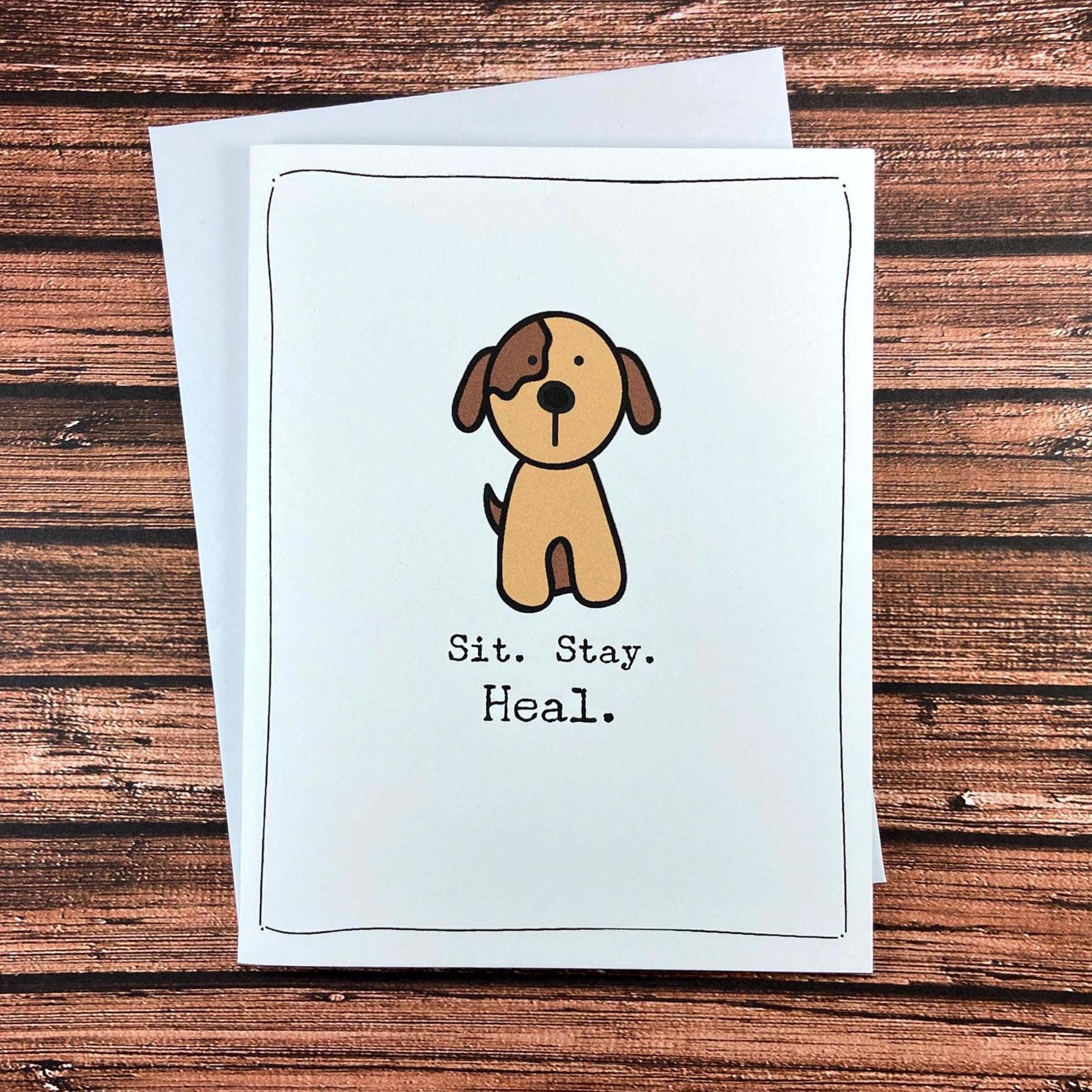 Funny Dog Get Well Card - St. Stay. Heal. - Etsy - View #13