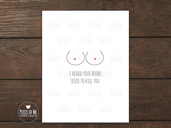 Funny Breast Cancer Card, Boobs Tried to Kill You, Support