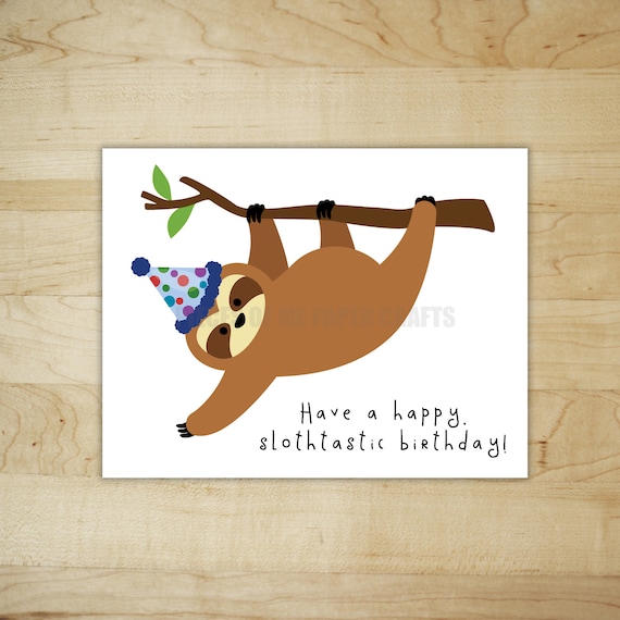 Unique Pop-Up Card-In-A-Box Birthday Fun For All Ages Young Adult Hashtag Cell Phone Sloth Birthday Card Teen Trendy Tween