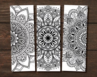 3 pack Mandala Bookmarks, adult coloring bookmarks, Reading List, Log, Book Tracker, book club, reader gift, bookish merch, Mother’s Day